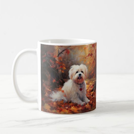 Mug Malti Tzu à l'automne Feuilles automne Inspire (Gauche)