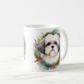 Mug Malti Tzu Christmas Wreath Festive Pup (Devant droit)