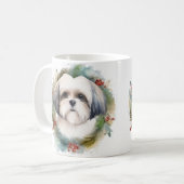 Mug Malti Tzu Christmas Wreath Festive Pup (Devant gauche)