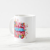 Mug MAMA 3D Conception de mur fissuré avec des fleurs (Devant gauche)