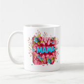 Mug MAMA 3D Cracked Wall Design avec des fleurs vibran (Gauche)