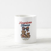 Mug Mama Américaine Ours Patriote Patchwork Vector Des (Centre)