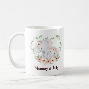 Mug Mama & Baby Elephant - Famille personnalisée