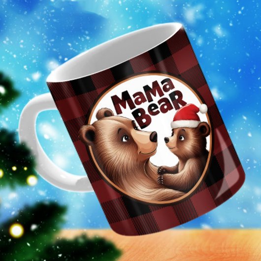 Mug Mama Bear Baby Bear Noël - Best Mom Gift