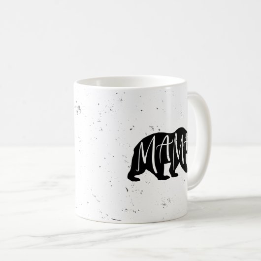 Mug Mama Bear| Graphisme et typographie modernes Coffe (Devant droit)