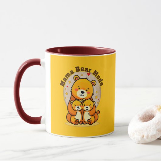 Mug Mama Bear Mode – Cute Mother Bear Illustration (Avec donut)