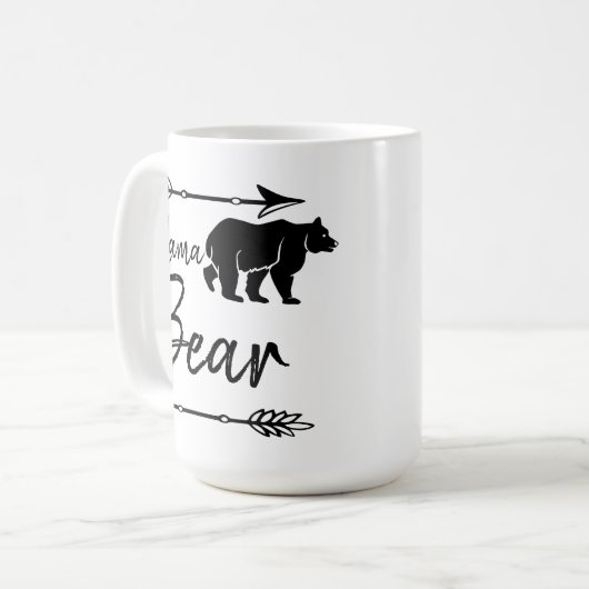 Mug Mama Bear Noir Blanc (Devant gauche)