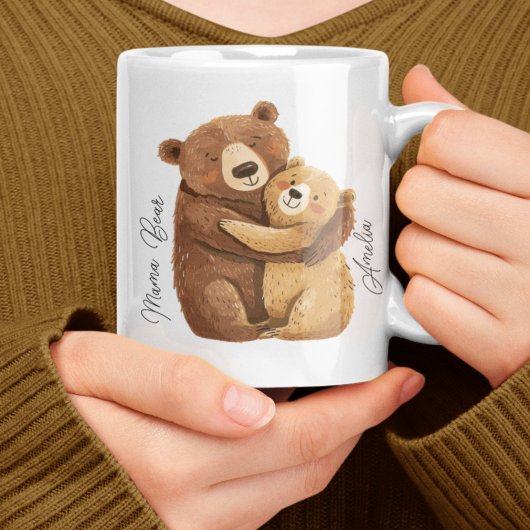Mug Mama Bear Personnalisé Unique Maman Cadeau Anniver
