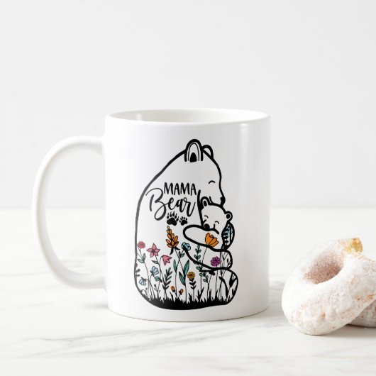 Mug Mama Bear Png JPG Pdf Files, Mama Bear Bear (Avec donut)