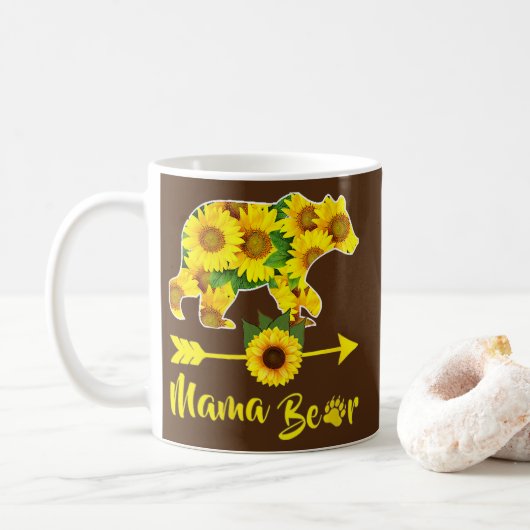 Mug Mama Bear Tournesol Funky Fête des mères Maman et (Avec donut)