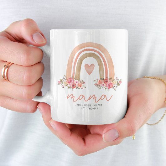 Mug Mama Boho Rainbow Kids nomme la fête des mères