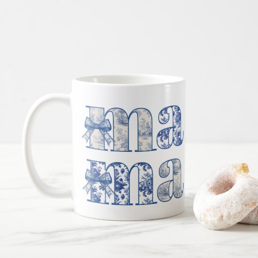 Mug Mama Chinoiserie Coquette Bow Fête des Mères (Avec donut)