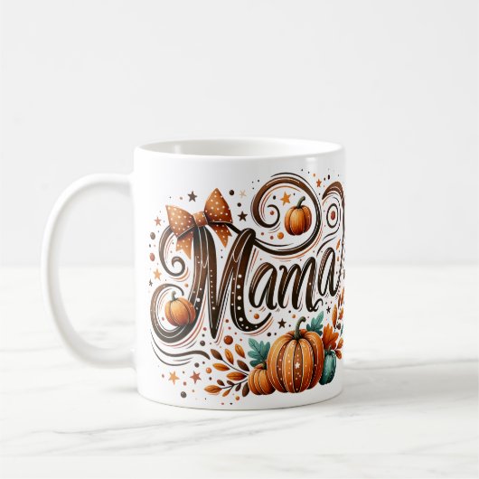Mug Mama Citrouille Fall Thanksgiving nom (Gauche)