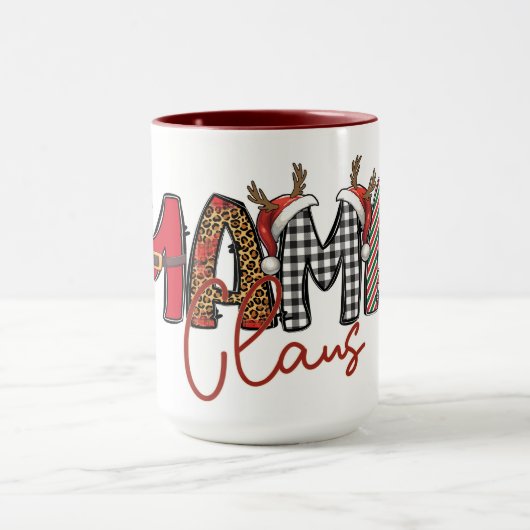 Mug Mama Claus Typographie Noël (Centre)