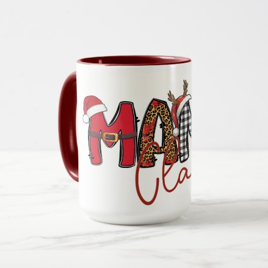 Mug Mama Claus Typographie Noël (Devant gauche)