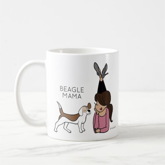 Mug Mama Coffee Mug, Beagle personnalisé (Gauche)