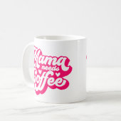 Mug Mama Coffee Time Rose Chaud Typographie Groovy (Devant gauche)