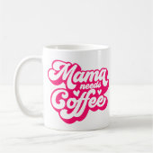 Mug Mama Coffee Time Rose Chaud Typographie Groovy (Gauche)