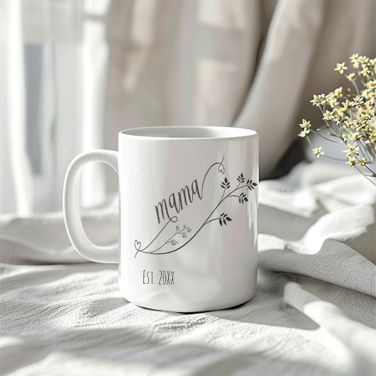 Mug Mama de script moderne Année établie