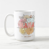Mug Mama Etabli Fleurs Rétro Maman Grande (Gauche)