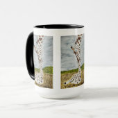Mug Mama Giraffe Kissing Calf Art original (Devant gauche)