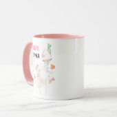 Mug Mama Llama Funny Rose Girl Floral Llama (Devant gauche)