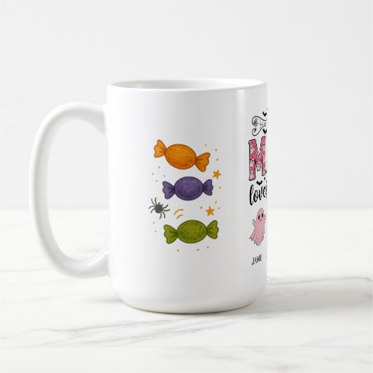 Mug Mama Loves Her Boos Spooky Personalized Halloween (Gauche)