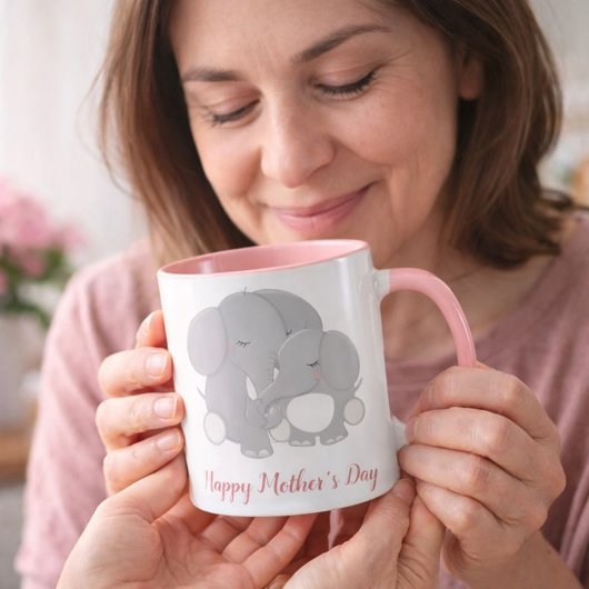 Mug Mama mure et bébé éléphant Joyeuse fête des mères
