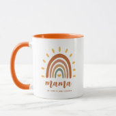 Mug Mama Nom personnalisé Boho Earth Tone arc-en-ciel  (Gauche)