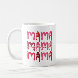 Mug Mama One Love Mignonne Mots Rouges Répétés Pour Le