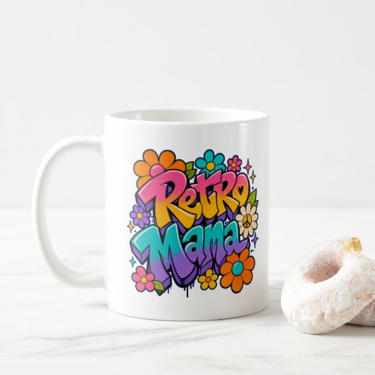 Mug Mama Rétro Floral (Avec donut)