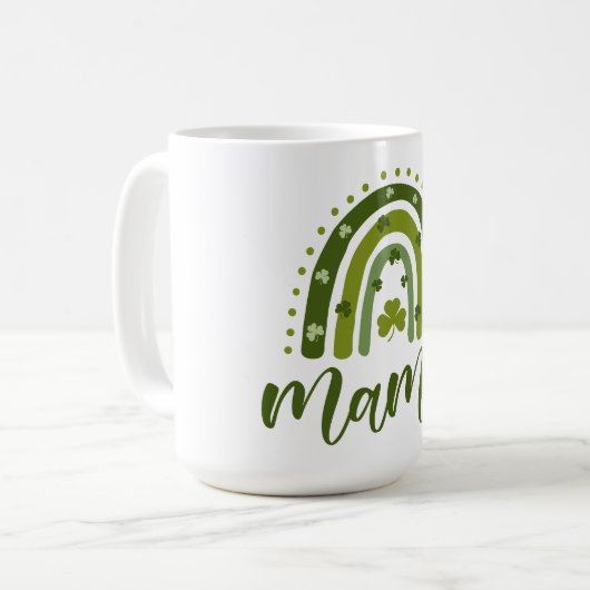 Mug Mama St. Patrick's Day Shamrock vert arc-en-ciel (Devant gauche)