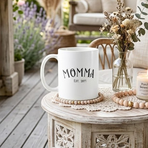 Mug Maman a créé un cadeau noir et blanc chic pour mam