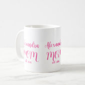 Mug Maman a établi le nom du script rose Tons Deux Caf (Devant gauche)