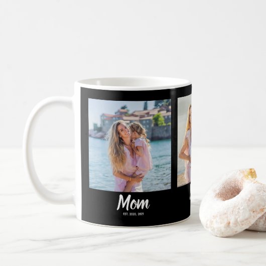 Mug Maman a établi un script noir 3 Photo (Avec donut)