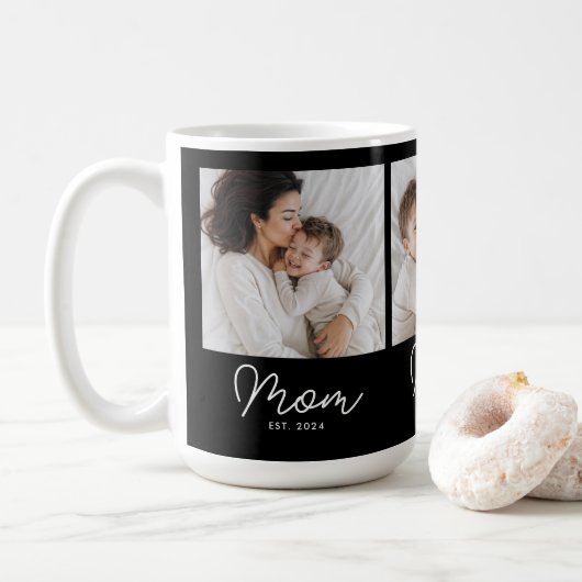 Mug Maman a établi un script noir 3 Photo (Avec donut)