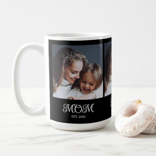 Mug Maman a établi un script noir 3 Photo (Avec donut)