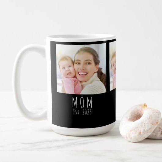 Mug Maman a établi un script noir 3 Photo (Avec donut)