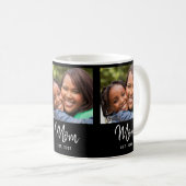 Mug Maman a établi une photo noire avec un script (Devant droit)