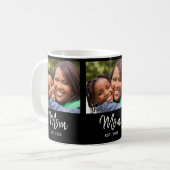 Mug Maman a établi une photo noire avec un script (Devant gauche)