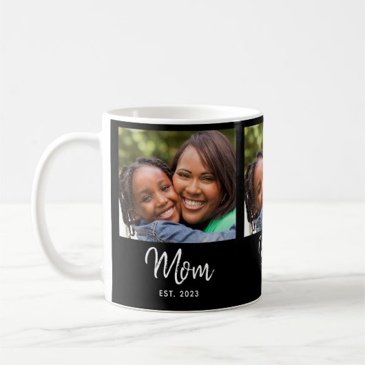 Mug Maman a établi une photo noire avec un script (Gauche)