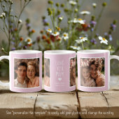 Mug Maman Aime Toi 2 Photos Moderne Rose C52 & Blanc