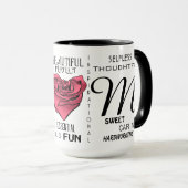 Mug Maman avec cœur rose et typographie (Devant droit)