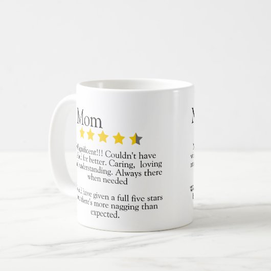 Mug Maman, avis 5 étoiles, drôle, (Devant gauche)