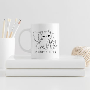 Mug Maman & Baby Cute Cat, Famille Correspondante Pers