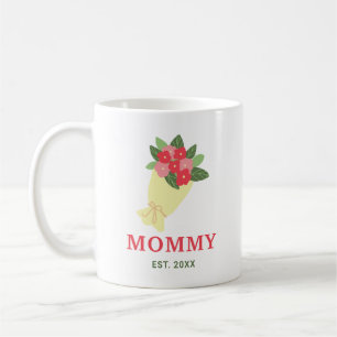 Mug Maman Bouquet Floral Année Personnalisée Cadeau Mi