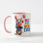 Mug Maman Chat Douce Kitty Avec Grands Yeux 🐱 (Gauche)