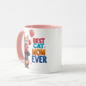 Mug Maman Chat Douce Kitty Avec Grands Yeux 🐱 (Devant gauche)