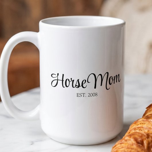 Mug Maman Cheval Écriture Black Établie
