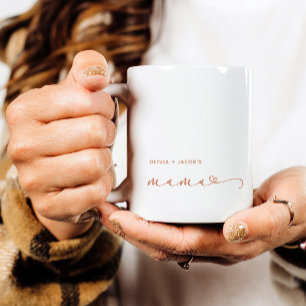 Mug Maman   Chic Boho Script et Coeur avec des noms d'